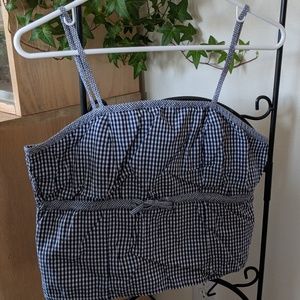 Tangent navy blue and white checkered tank